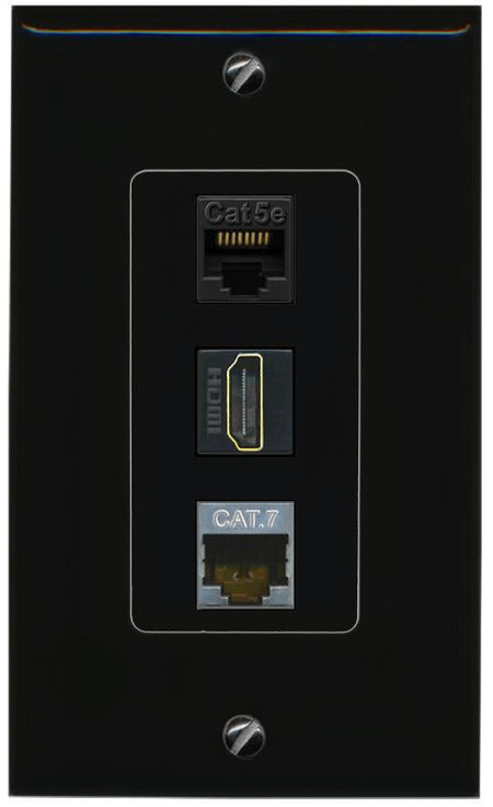 CAT5E-WHITE CAT7 HDMI Wall Plate [Black]