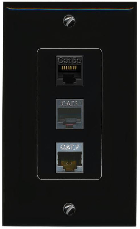 CAT5E-WHITE CAT7 PHONE Wall Plate [Black]