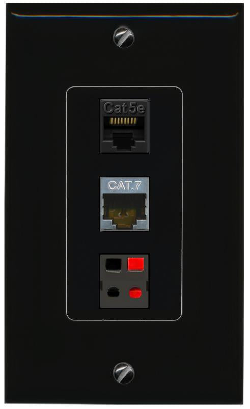CAT5E-WHITE CAT7 SPEAKER Wall Plate [Black]