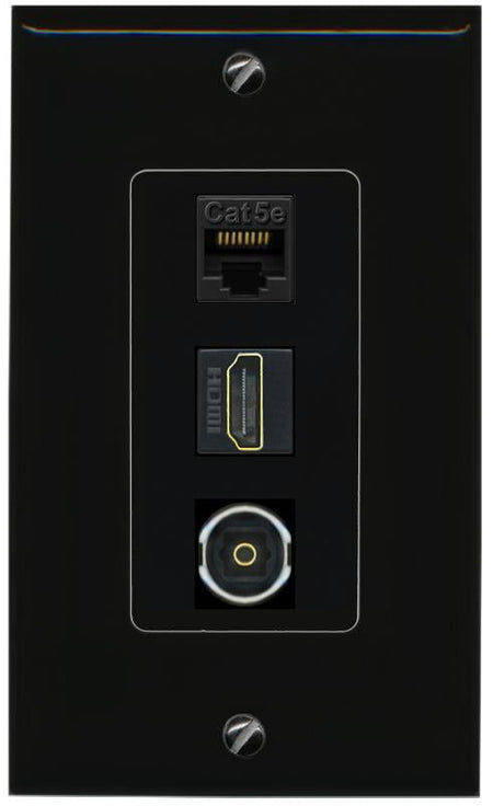 CAT5E-WHITE HDMI TOSLINK Wall Plate [Black]