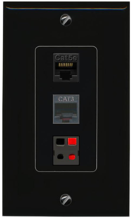 CAT5E-WHITE PHONE SPEAKER Wall Plate [Black]