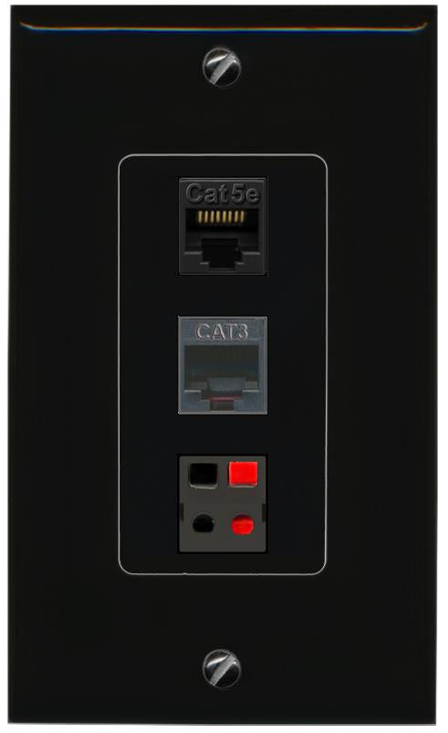 CAT5E-WHITE PHONE SPEAKER Wall Plate [Black]