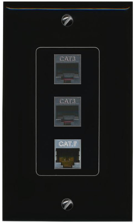 CAT7 2 PHONE Wall Plate [Black]