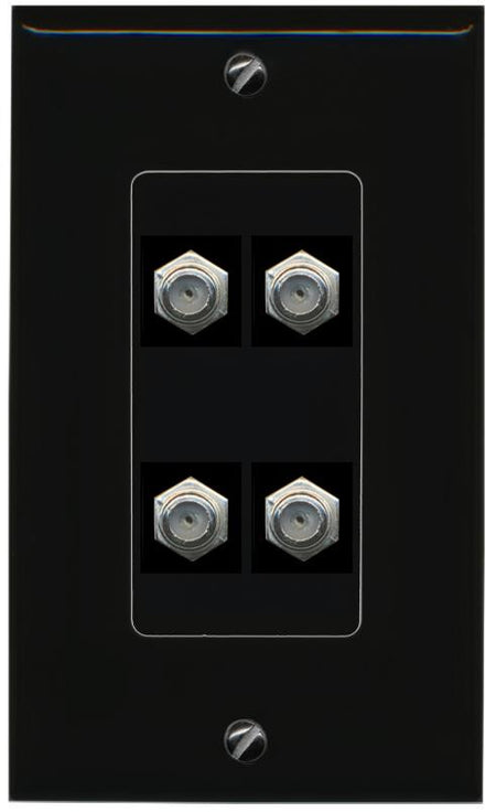 RiteAV 4 COAX Wall Plate Decorative [Black]