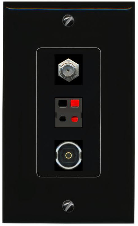 COAX SPEAKER TOSLINK Wall Plate [Black]