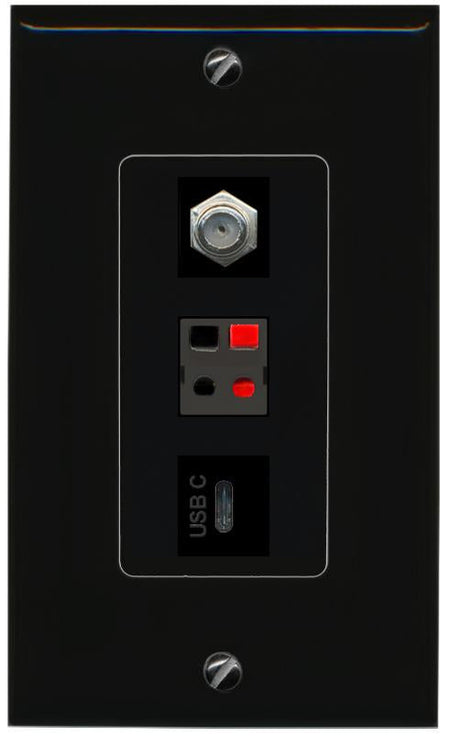 COAX SPEAKER USBC Wall Plate [Black]