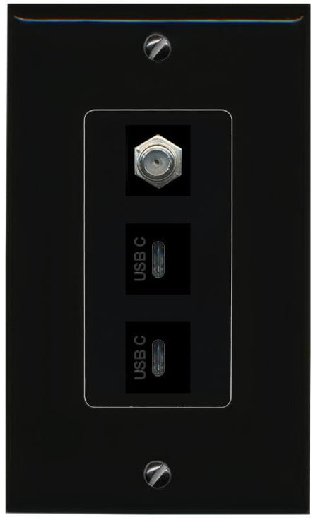 COAX 2 USBC Wall Plate [Black]