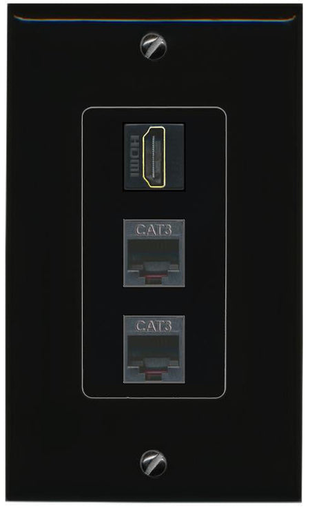 HDMI 2 PHONE Wall Plate [Black]