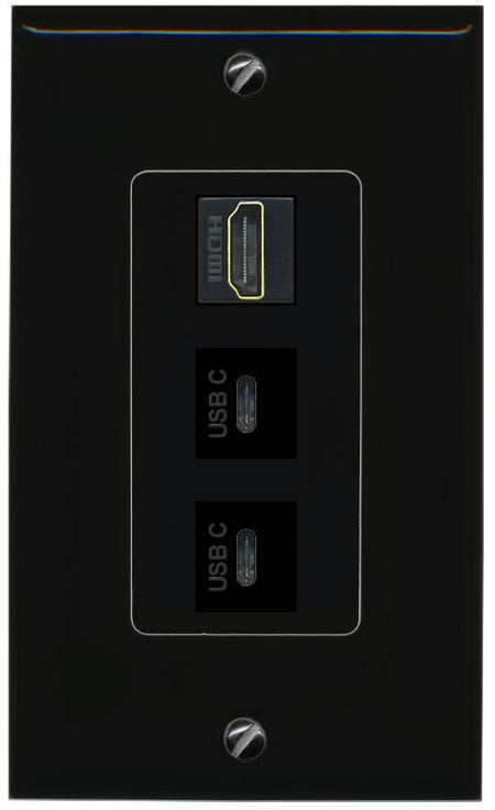 HDMI 2 USBC Wall Plate [Black]