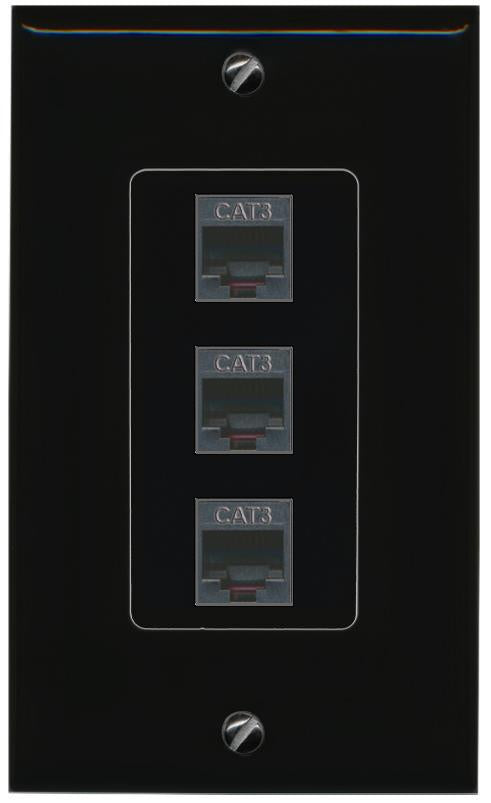 3 PHONE Wall Plate [Black]