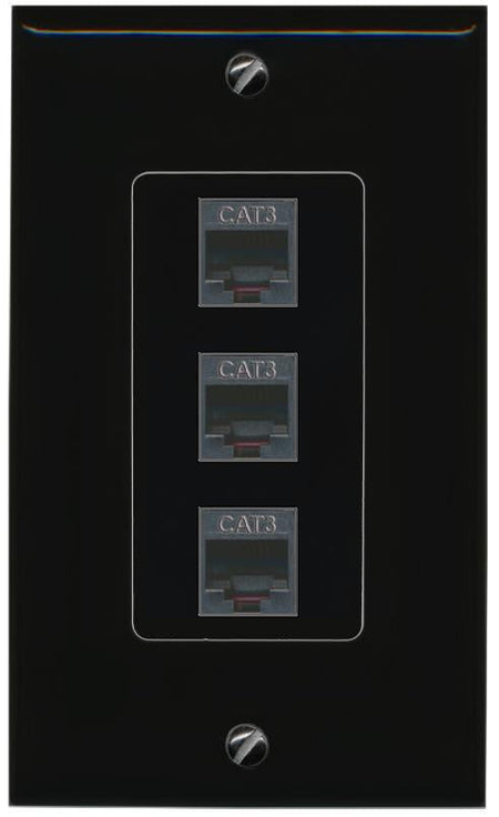 3 PHONE Wall Plate [Black]