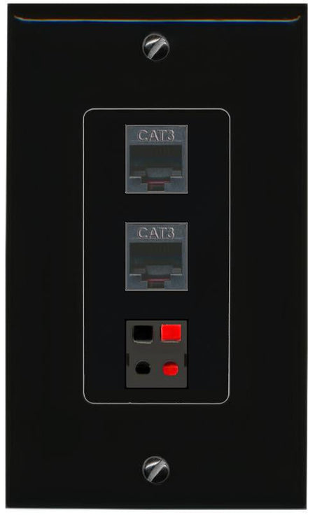 2 PHONE SPEAKER Wall Plate [Black]