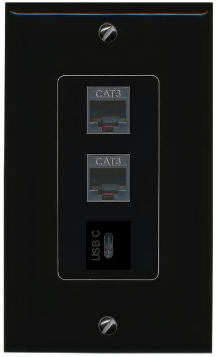 2 PHONE USBC Wall Plate [Black]