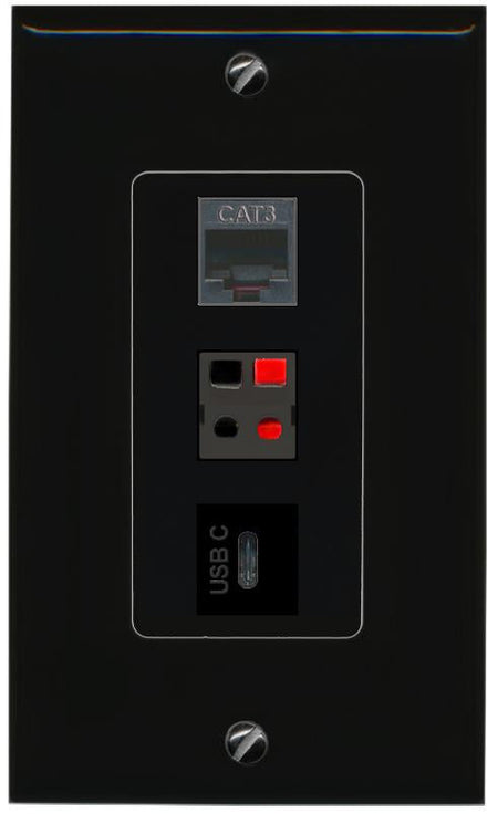 PHONE SPEAKER USBC Wall Plate [Black]
