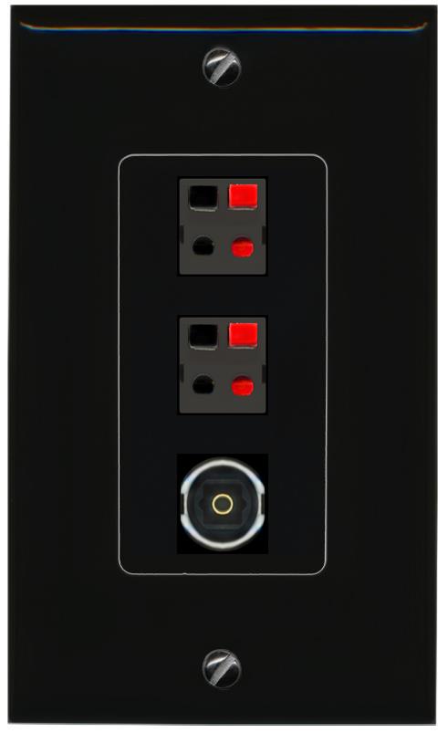 2 SPEAKER TOSLINK Wall Plate [Black]