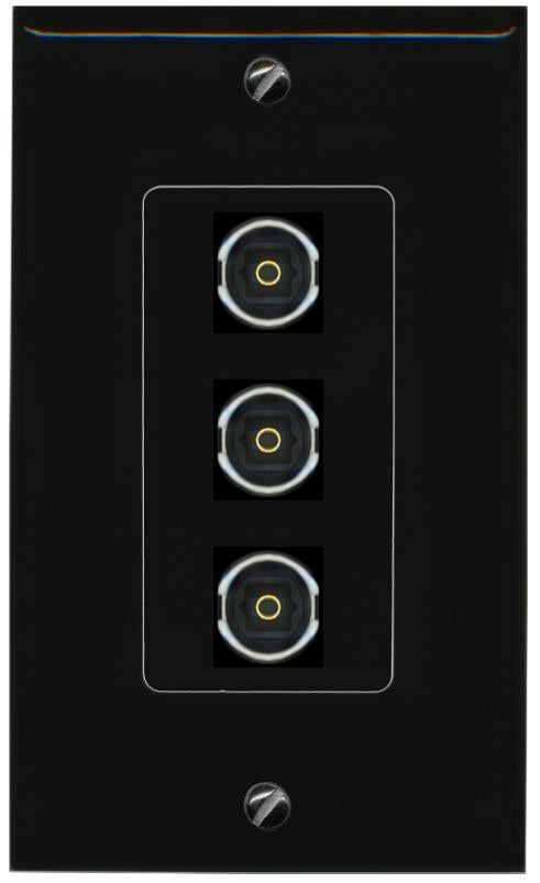 3 TOSLINK Wall Plate [Black]