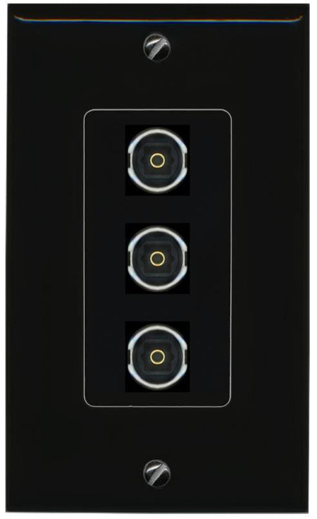 3 TOSLINK Wall Plate [Black]