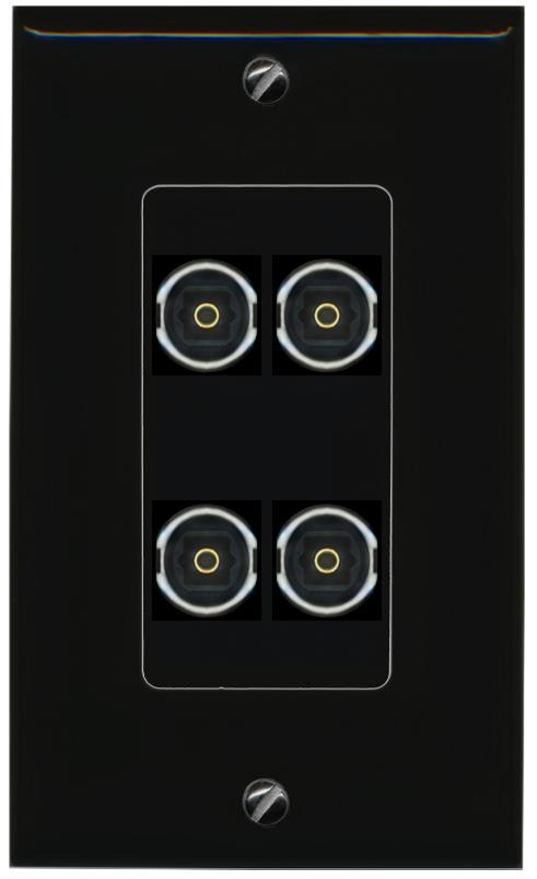 RiteAV 4 TOSLINK Wall Plate Decorative [Black]