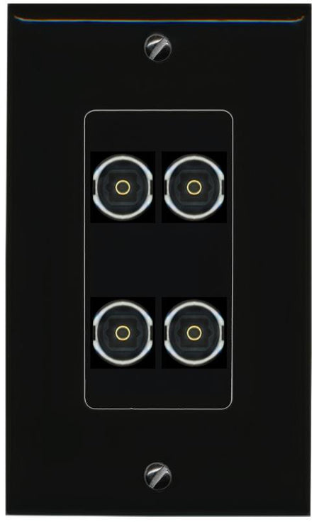 RiteAV 4 TOSLINK Wall Plate Decorative [Black]