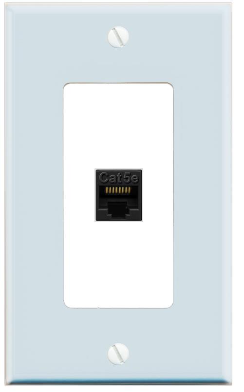 RiteAV CAT5E-BLACK Wall Plate [Light Blue-White]