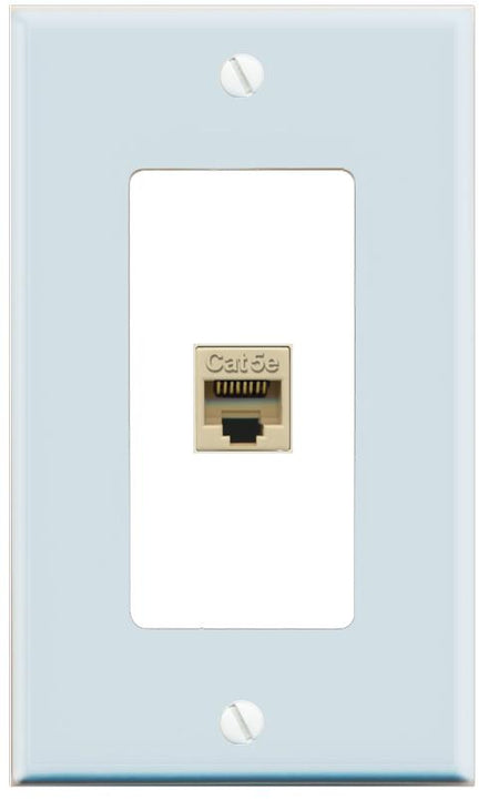 RiteAV CAT5E-IVORY Wall Plate [Light Blue-White]