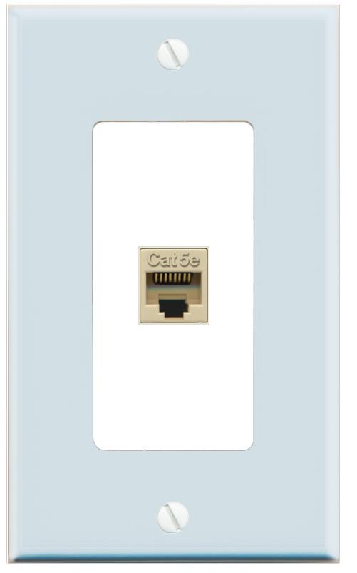 RiteAV CAT5E-IVORY Wall Plate [Light Blue-White]