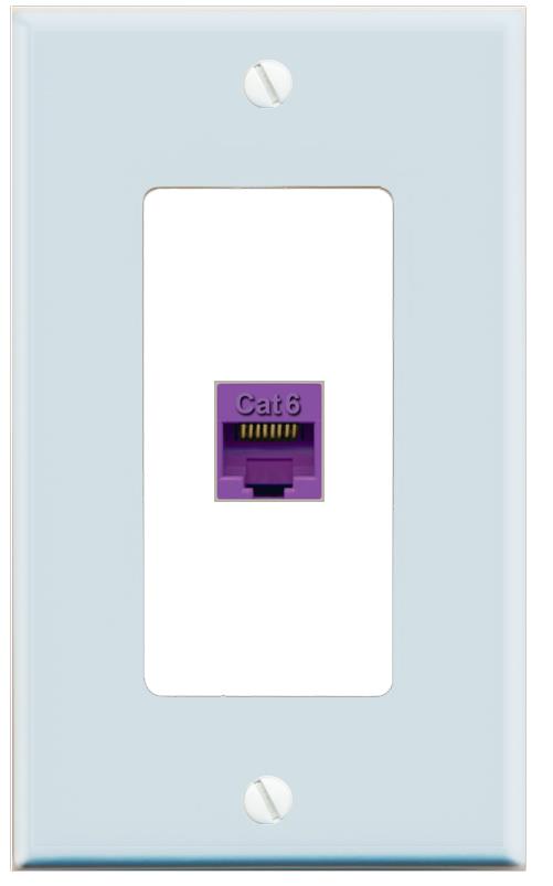 RiteAV CAT6-PURPLE Wall Plate [Light Blue-White]