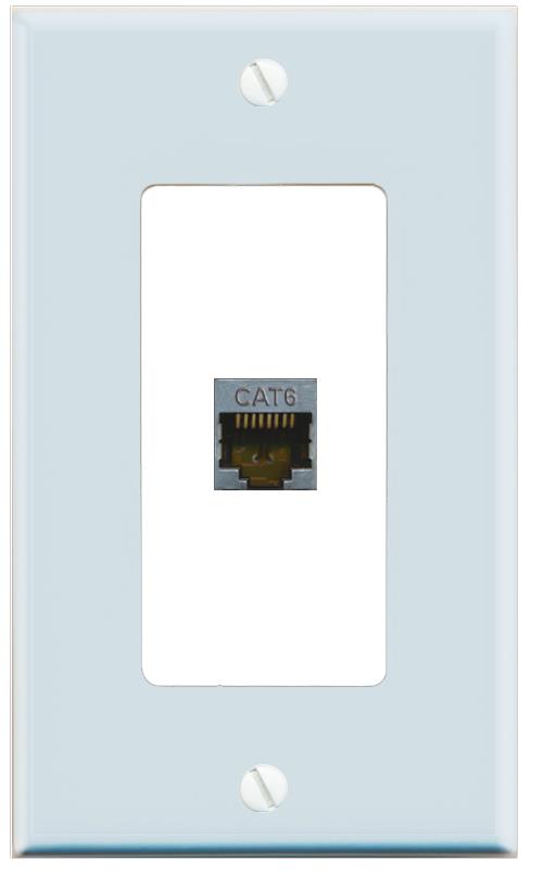 RiteAV CAT6-SHIELDED Wall Plate [Light Blue-White]