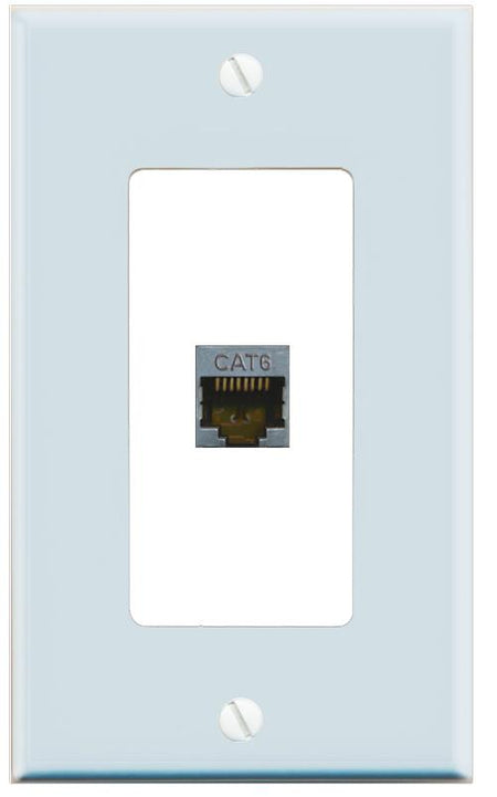 RiteAV CAT6-SHIELDED Wall Plate [Light Blue-White]