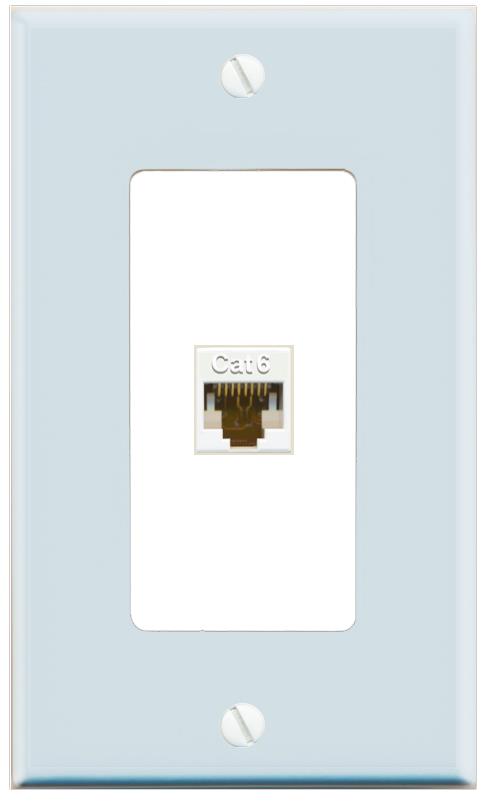 RiteAV CAT6-WHITE Wall Plate [Light Blue-White]