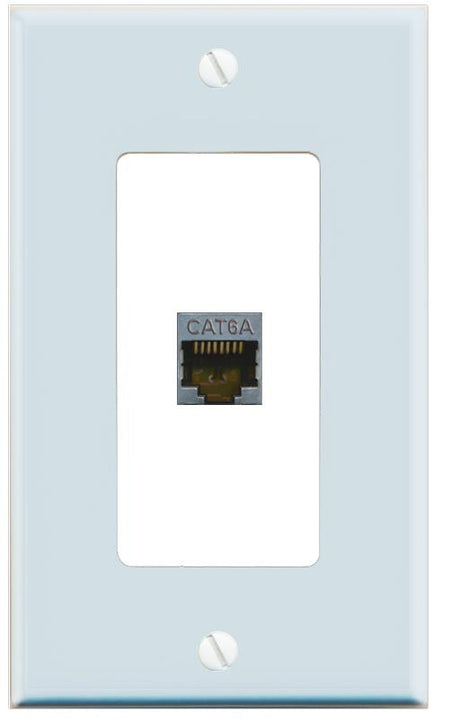 RiteAV CAT6A Wall Plate [Light Blue-White]