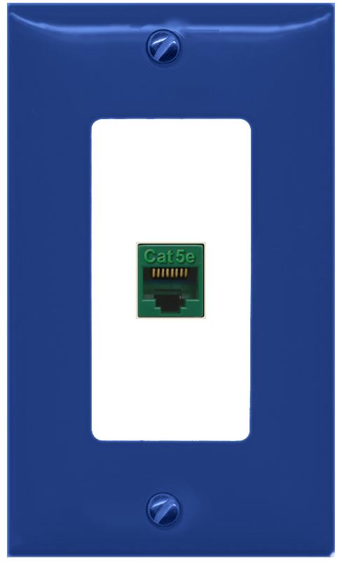 RiteAV CAT5E-GREEN Wall Plate [Navy Blue-White]