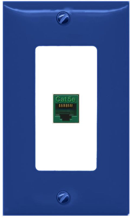RiteAV CAT5E-GREEN Wall Plate [Navy Blue-White]