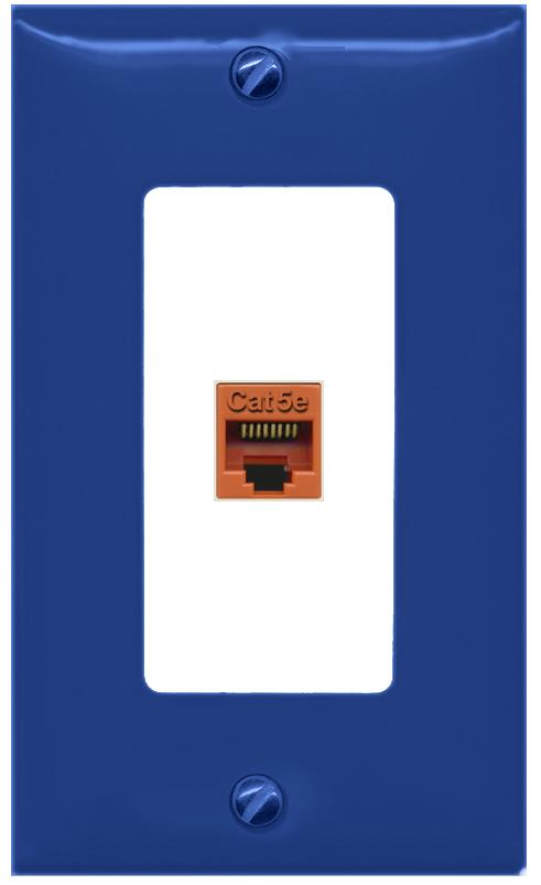 RiteAV CAT5E-ORANGE Wall Plate [Navy Blue-White]