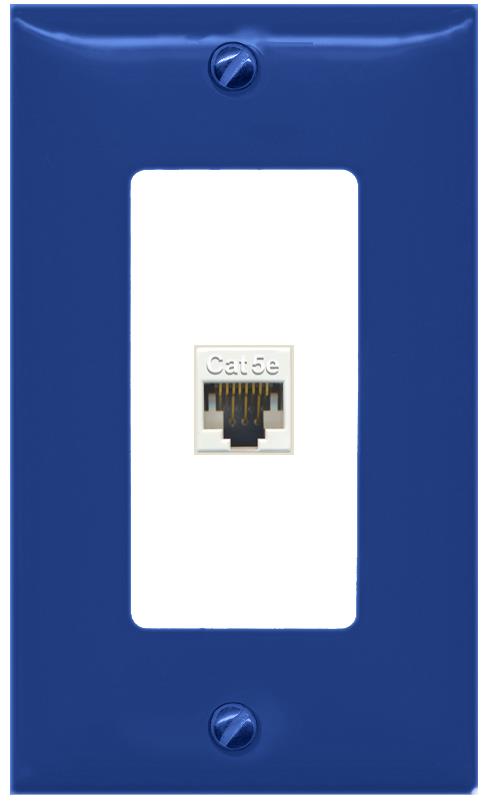 RiteAV CAT5E-WHITE Wall Plate [Navy Blue-White]