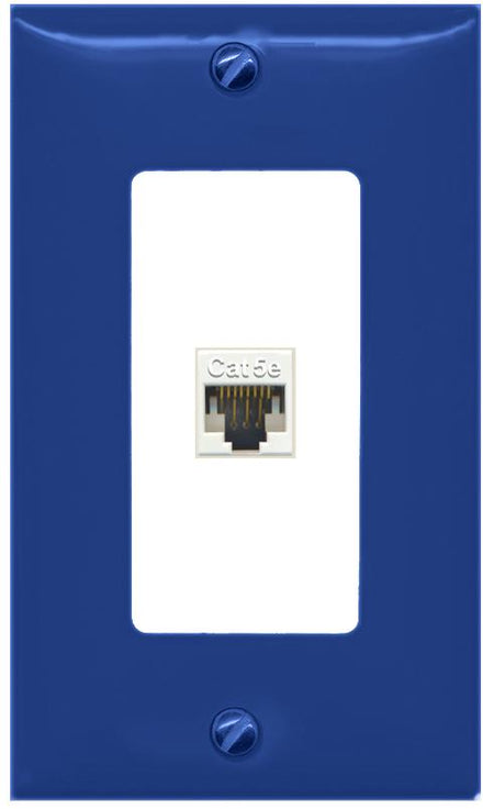 RiteAV CAT5E-WHITE Wall Plate [Navy Blue-White]