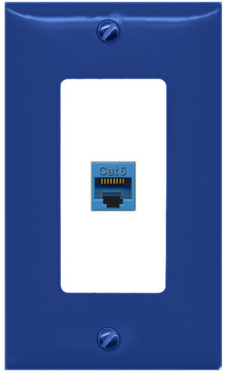 RiteAV CAT6-BLUE Wall Plate [Navy Blue-White]