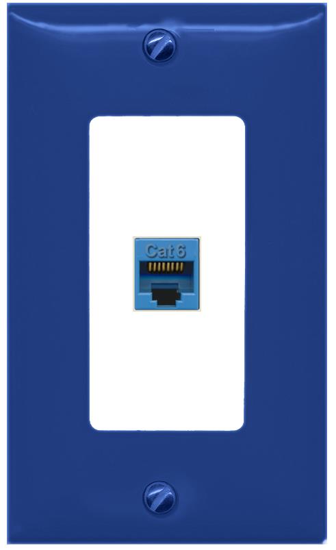 RiteAV CAT6-BLUE Wall Plate [Navy Blue-White]