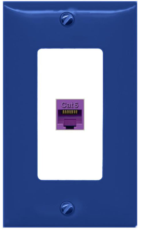 RiteAV CAT6-PURPLE Wall Plate [Navy Blue-White]