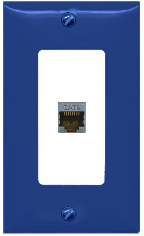 RiteAV CAT6-SHIELDED Wall Plate [Navy Blue-White]