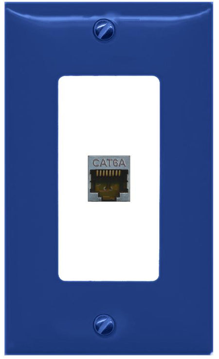 RiteAV CAT6A Wall Plate [Navy Blue-White]