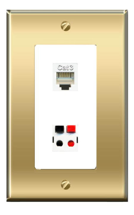 RiteAV -RiteAV PHONE SPEAKER Wall Plate Decorative [Brass/White]
