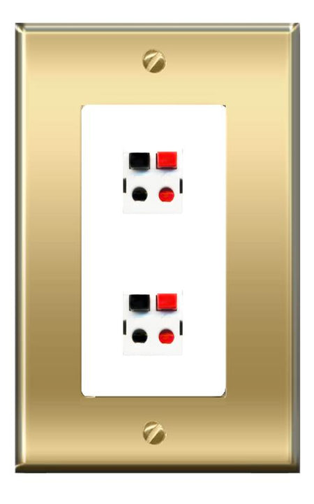 RiteAV -RiteAV 2 SPEAKER Wall Plate Decorative [Brass/White]