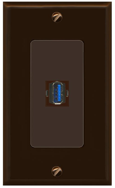 USB-3 Wall Plate [Brown]
