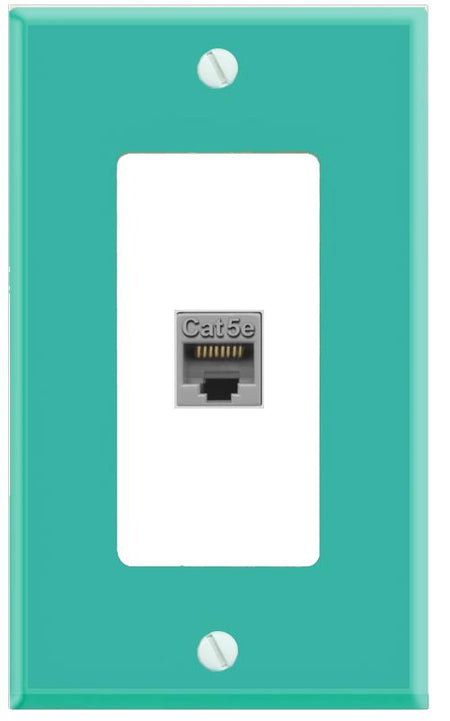 RiteAV CAT5E-GRAY Wall Plate [Turquoise-White]