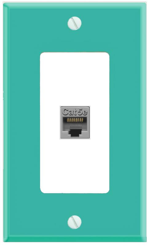 RiteAV CAT5E-GRAY Wall Plate [Turquoise-White]