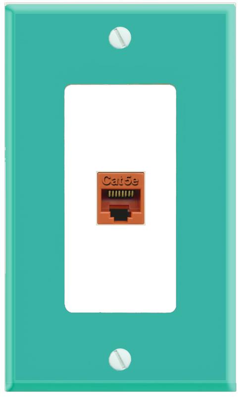 RiteAV CAT5E-ORANGE Wall Plate [Turquoise-White]