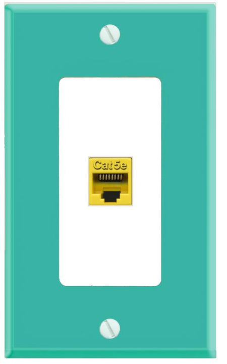 RiteAV CAT5E-YELLOW Wall Plate [Turquoise-White]
