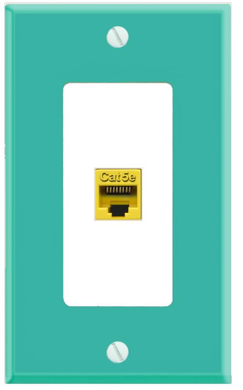 RiteAV CAT5E-YELLOW Wall Plate [Turquoise-White]