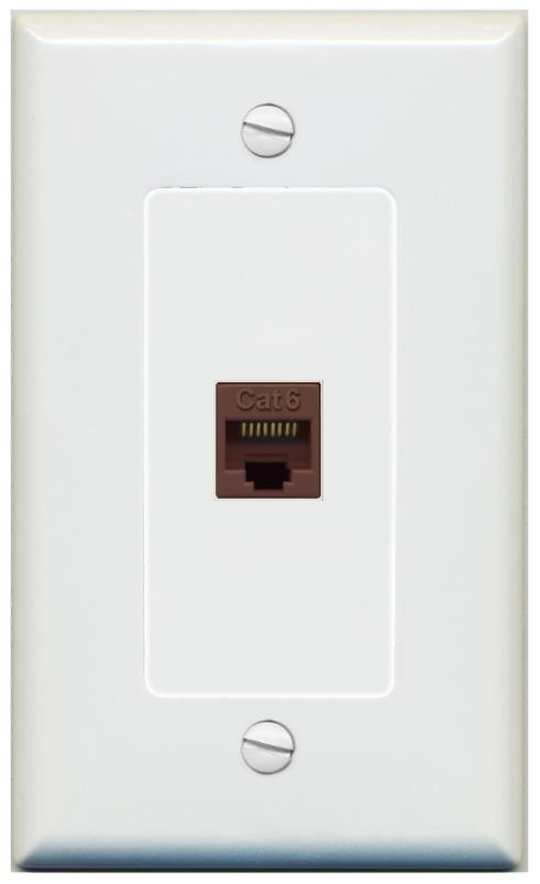 CAT6-BROWN Wall Plate [Gray]